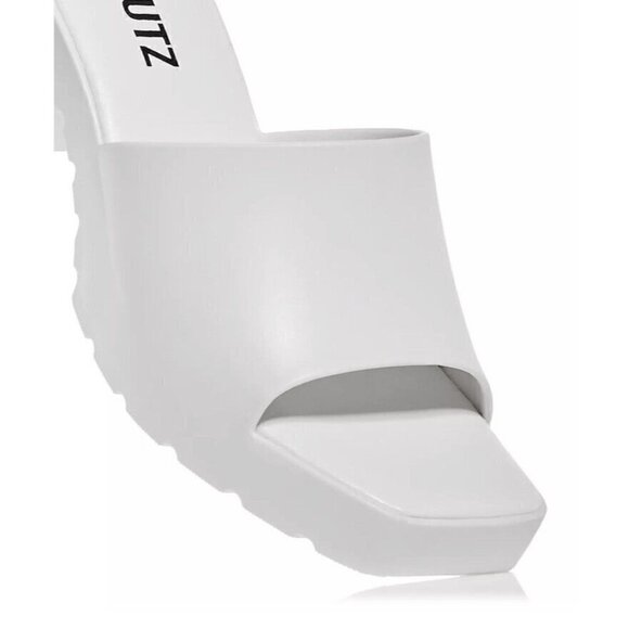 SCHUTZ Women's Mizzy Block-Heel  Mule Sandal Size 36 White - Picture 3 of 9